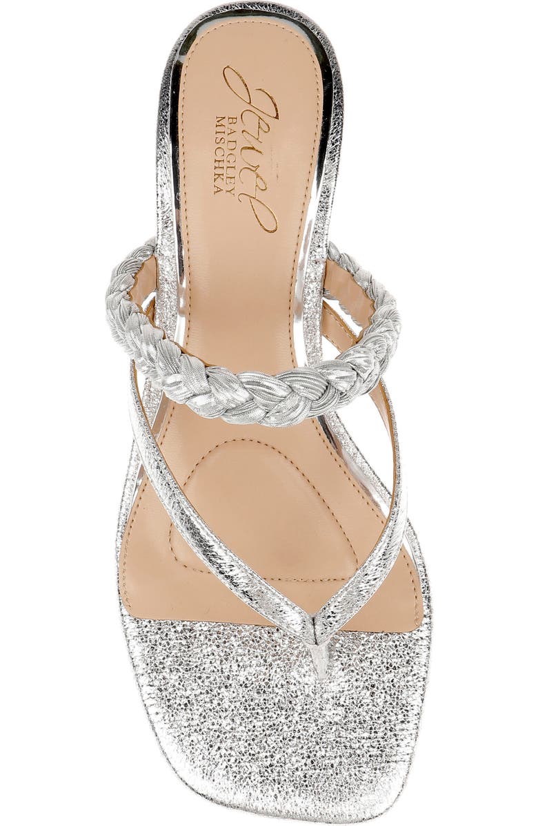 Jewel Badgley Mischka Nadya Kitten Heel Flip Flop, Alternate, color, Silver Metallic