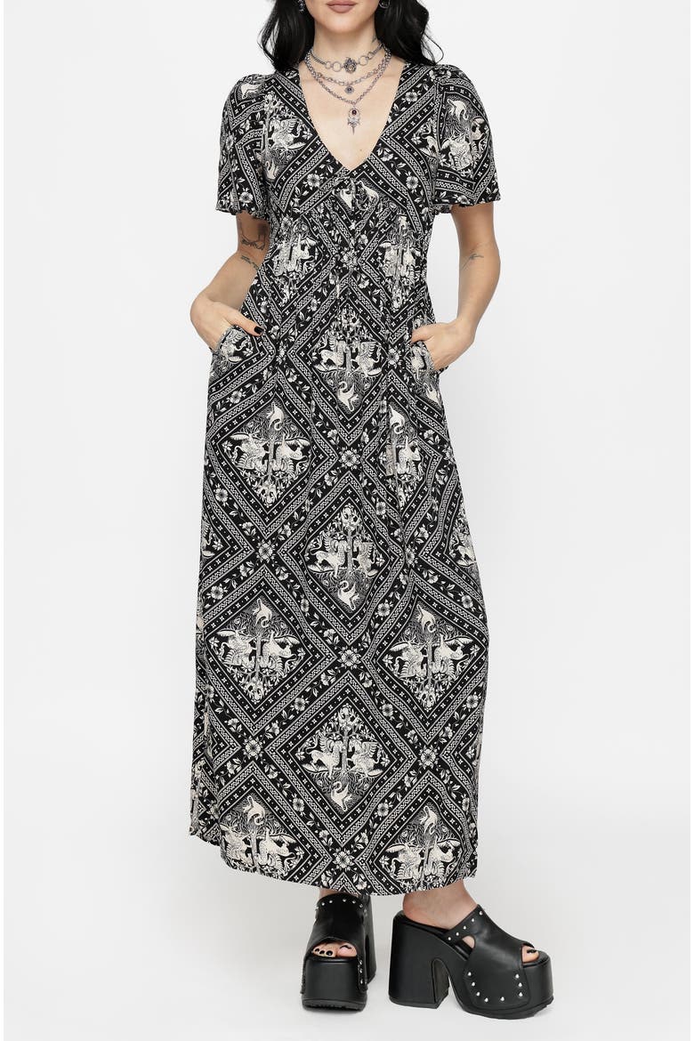 Floaty Sleeve Maxi Dress, Main, color, Black