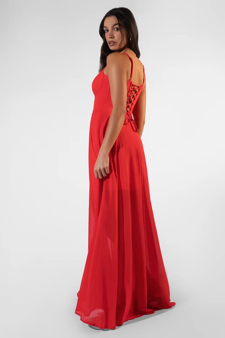 Mega Sculpting V-wire Maxi Dress, Alternate, color, Red