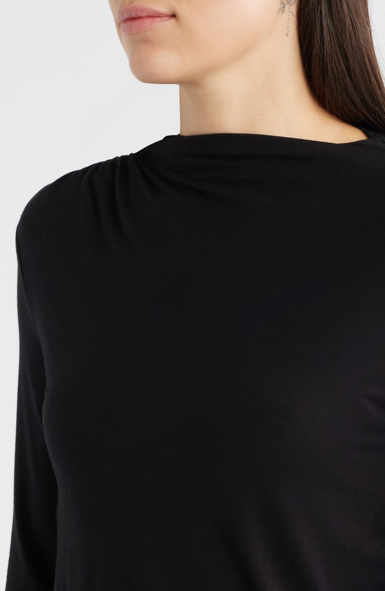 Liverpool Los Angeles Long Sleeve Ruched Knit Top, Alternate, color, Black