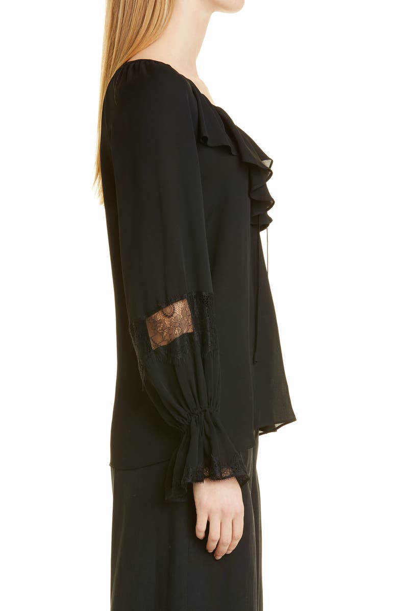 KOBI HALPERIN Nicolette Ruffle Silk Blouse, Alternate, color,