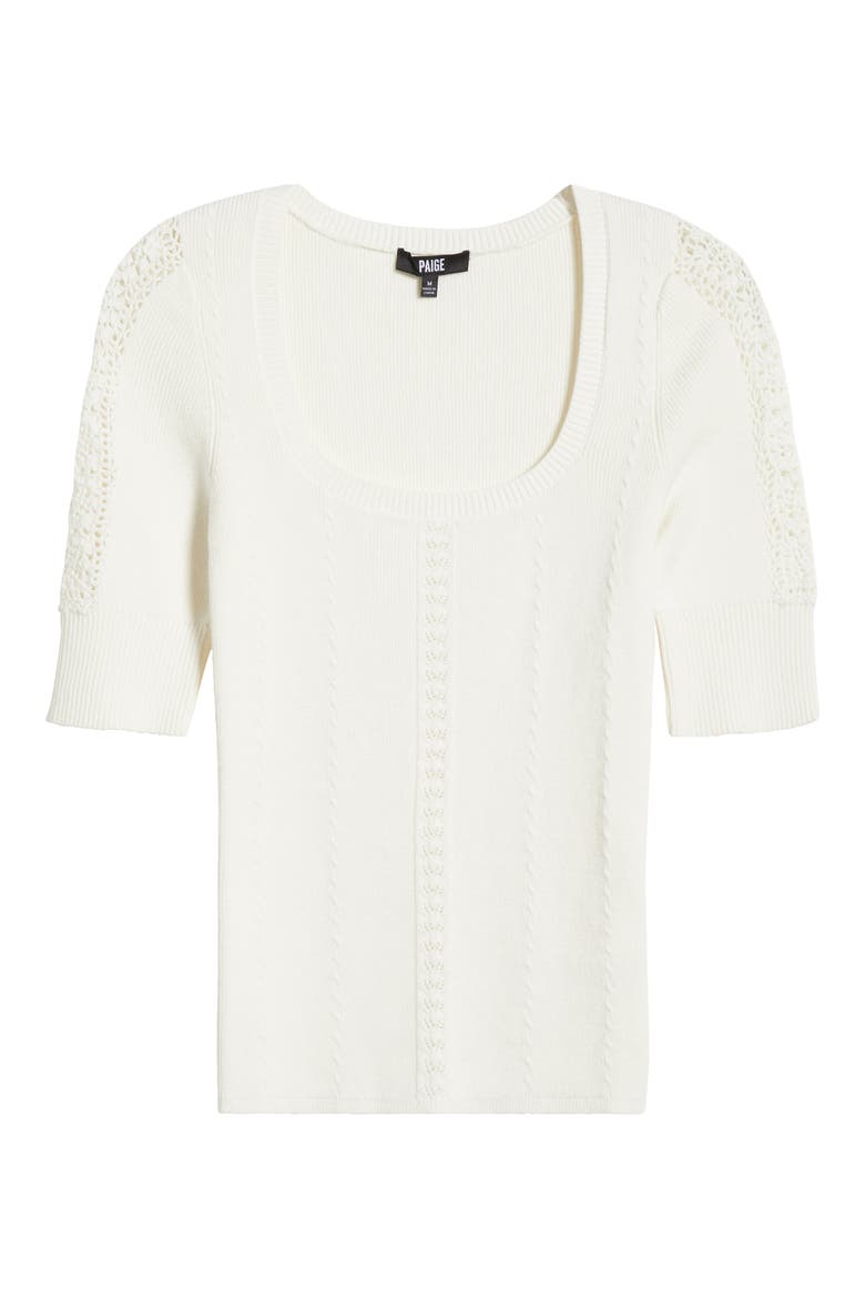 Kiley Pointelle Top, Alternate, color, IVORY