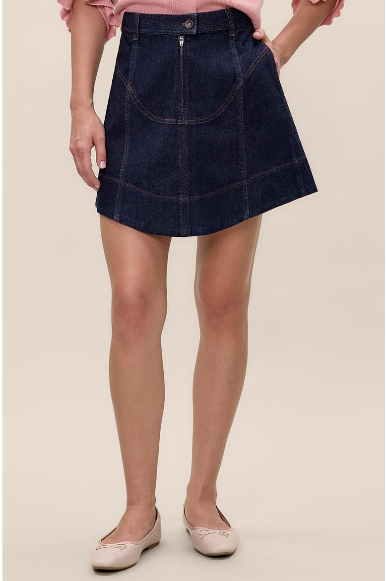 Carmen Denim Skirt, Alternate, color, Carmen Indigo