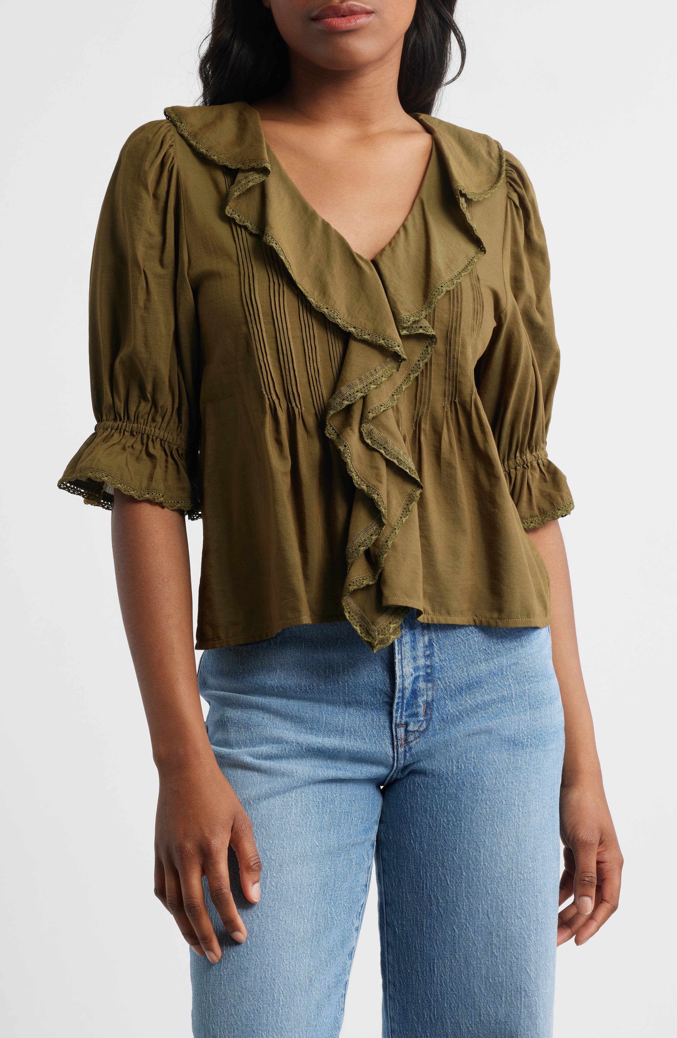Madewell Ruffled Puff-Sleeve Top