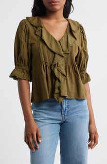 Madewell Ruffled Puff-Sleeve Top