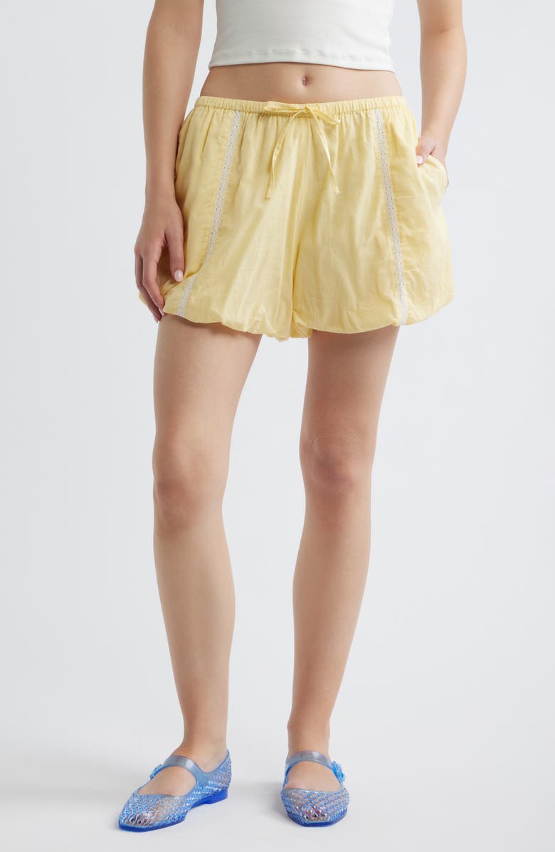 Damson Madder Maura Lace Trim Shorts, Main, color, Butter