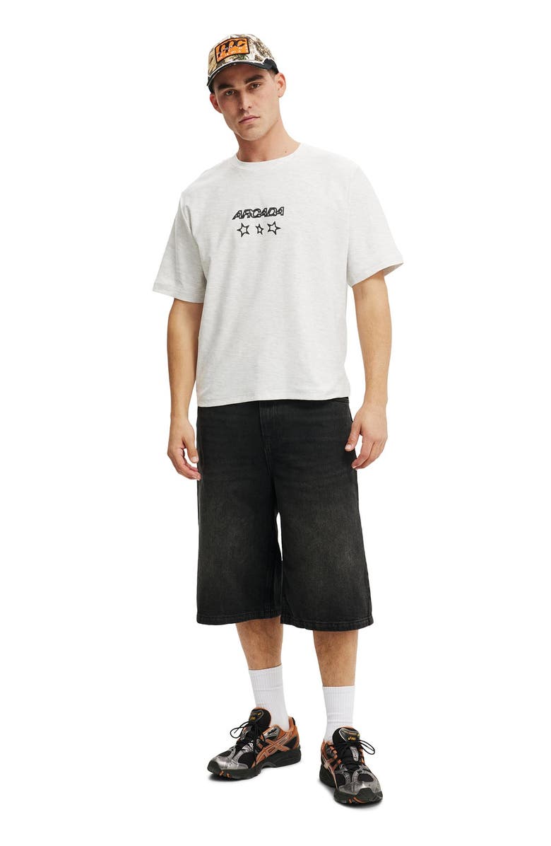 Cotton On Men's Cropped Fit Graphic T-Shirt, Alternate, color, White Marle Arcada