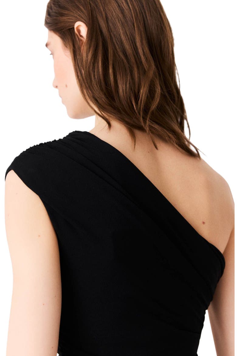 Asymmetric bodysuit, Alternate, color, Black