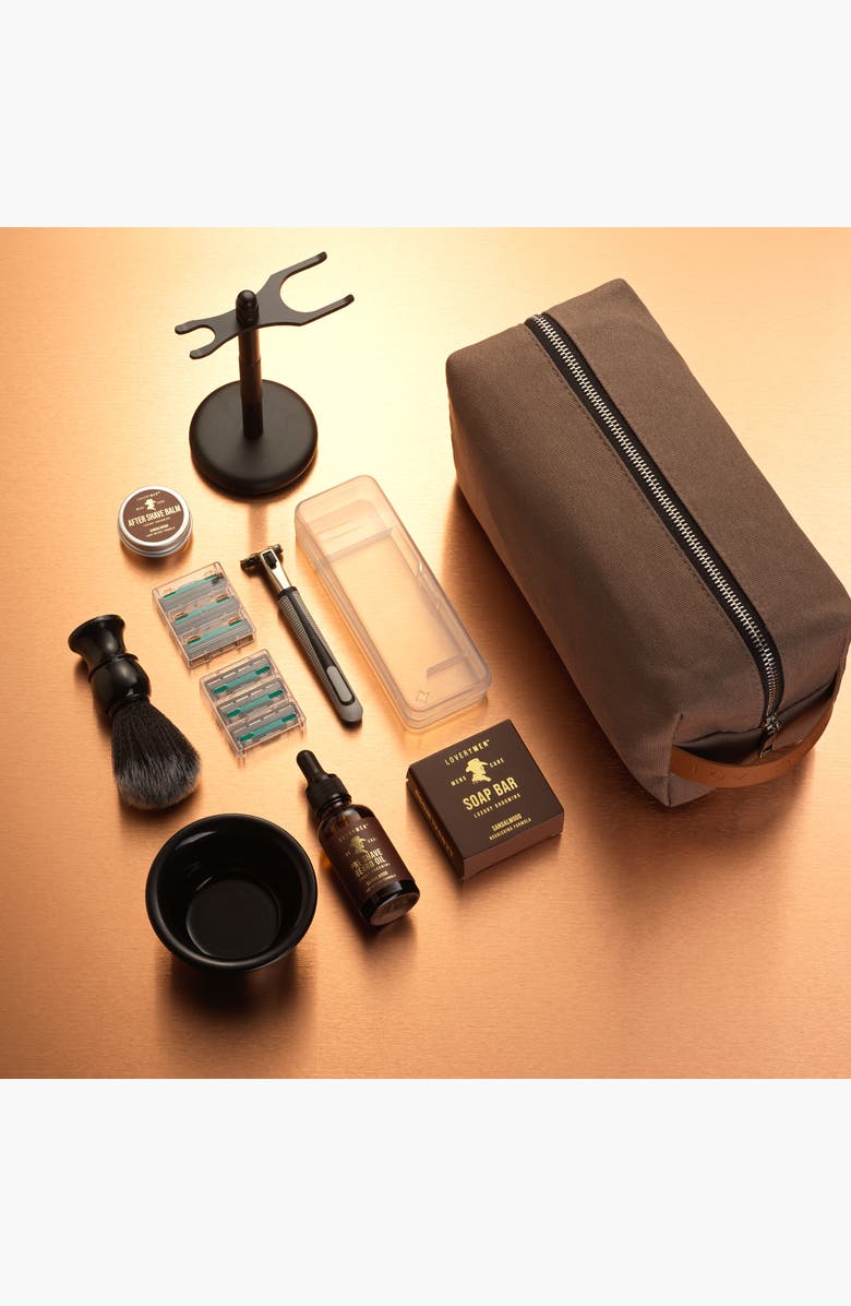 Lovery Ultimate Beard Shaving Kit wrapped in a Luxury Leather Bag, Alternate, color, NO COLOR