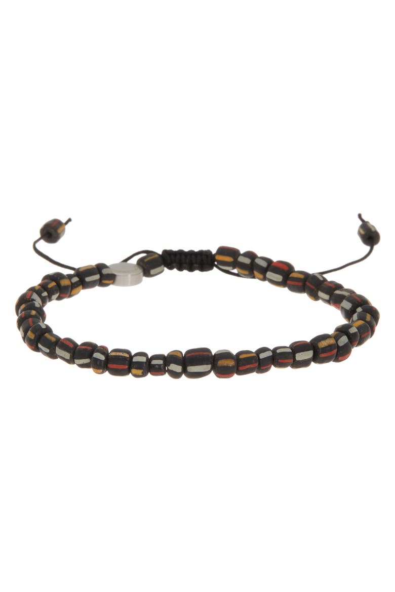 Recycled Glass Adjustable Bracelet, Main, color, BLACK COMBO