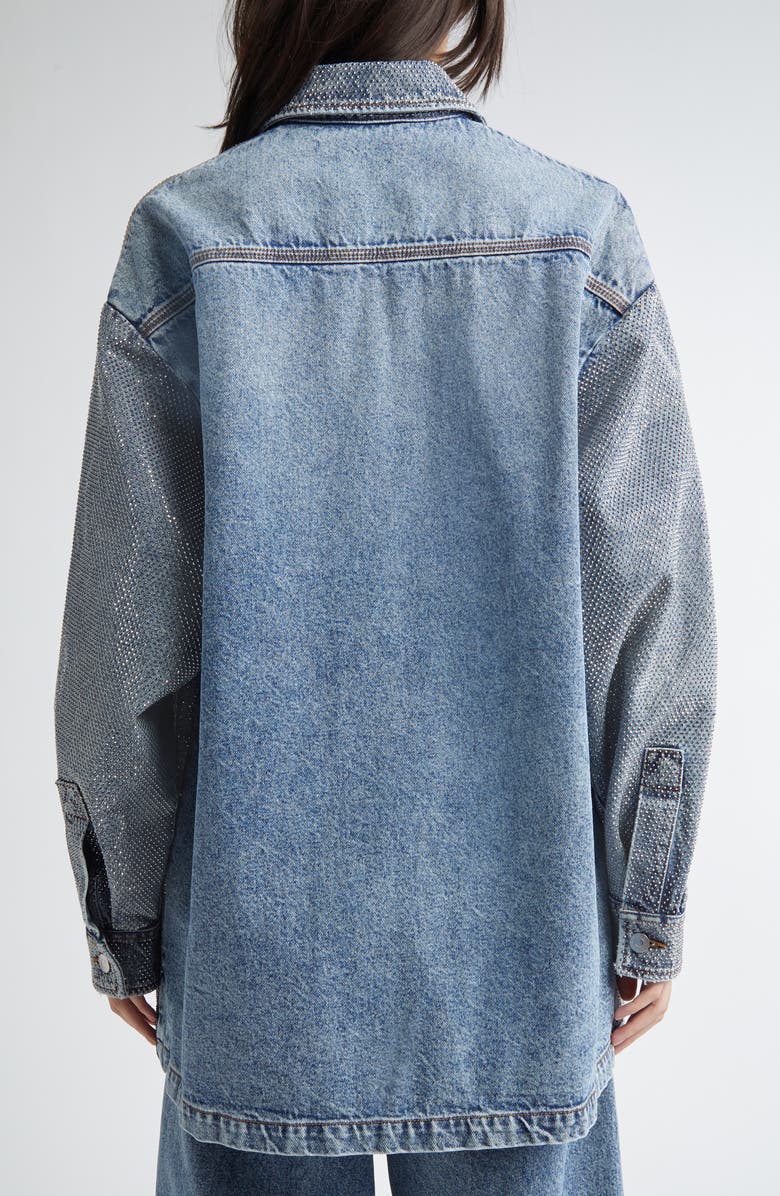 Stella McCartney Hotfix Oversize Denim Overshirt, Alternate, color, Vintage Blue Denim