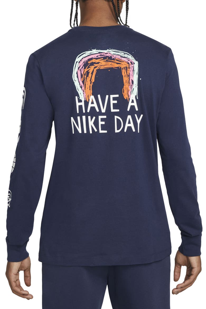 Have a Nike Day Long Sleeve Graphic Tee, Alternate, color, MIDNIGHT NAVY