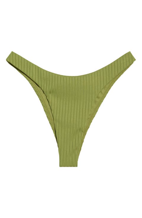 Premium Surf High Leg Rib Bikini Bottoms