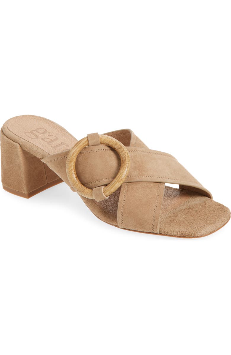 Pedro Garcia Uxia Slide Sandal, Main, color, Beige Plush Suede-Oak