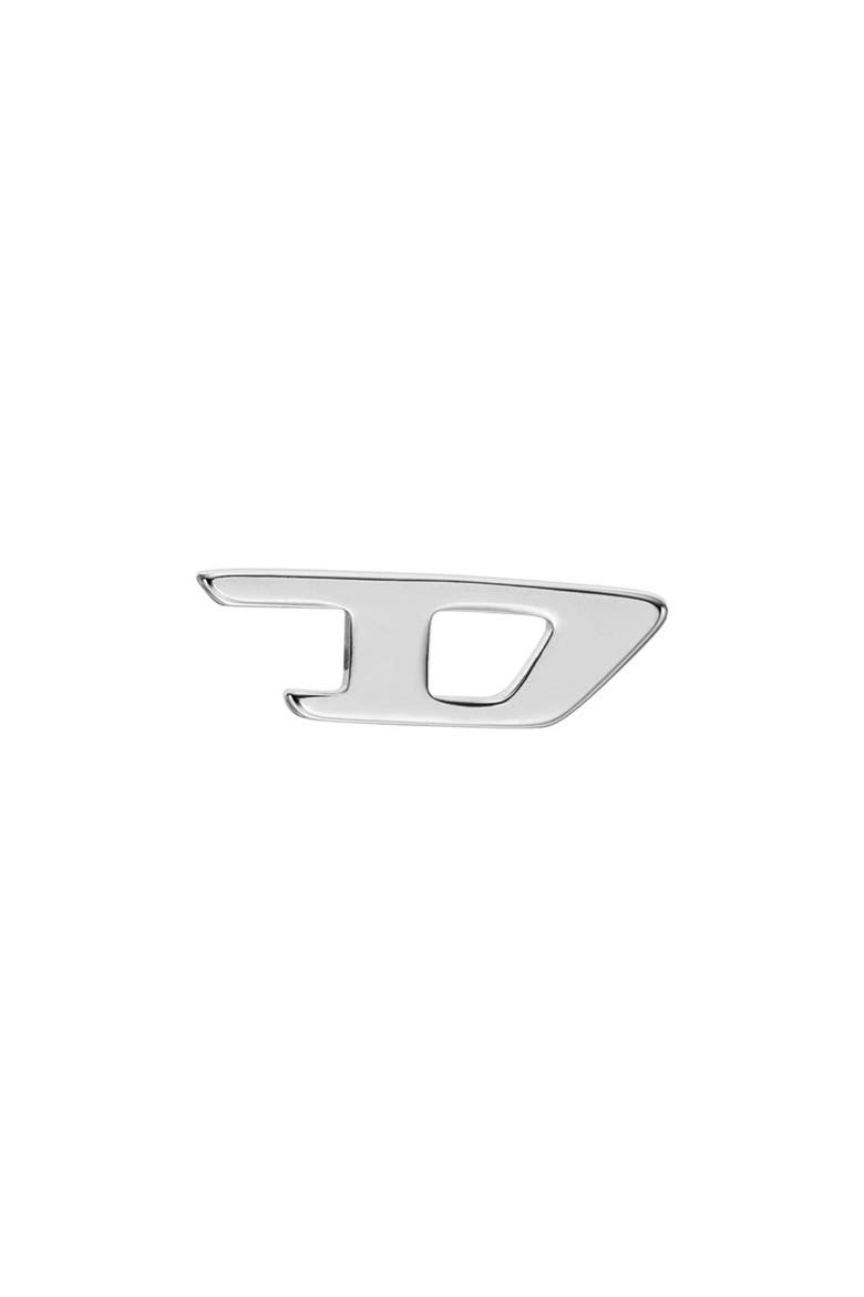 D Logo Enamel Single Stud Earring, Main, color, SILVER