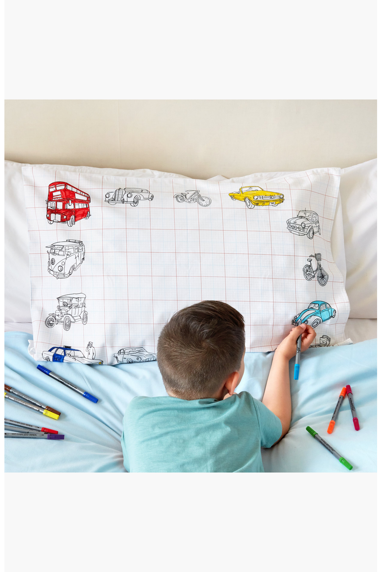 Color Your Own Pillowcase Farmyard, Alternate, color, White