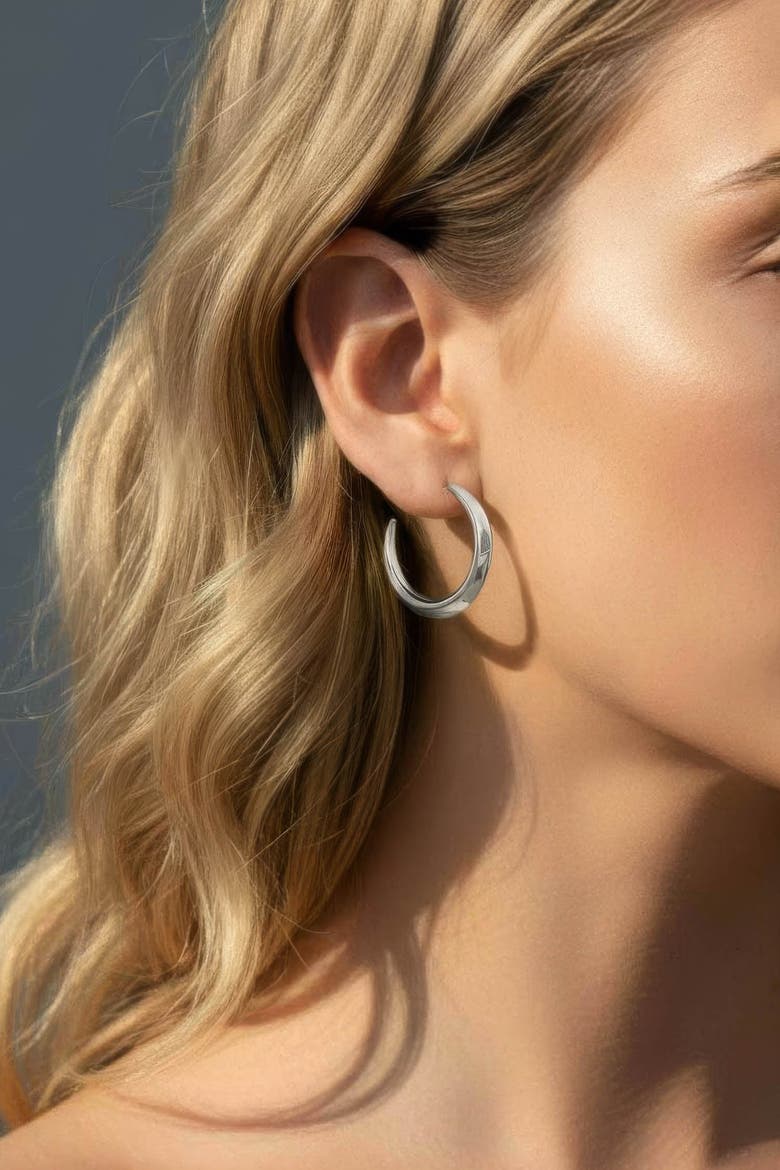 Crescent Hoops, Alternate, color, Silver