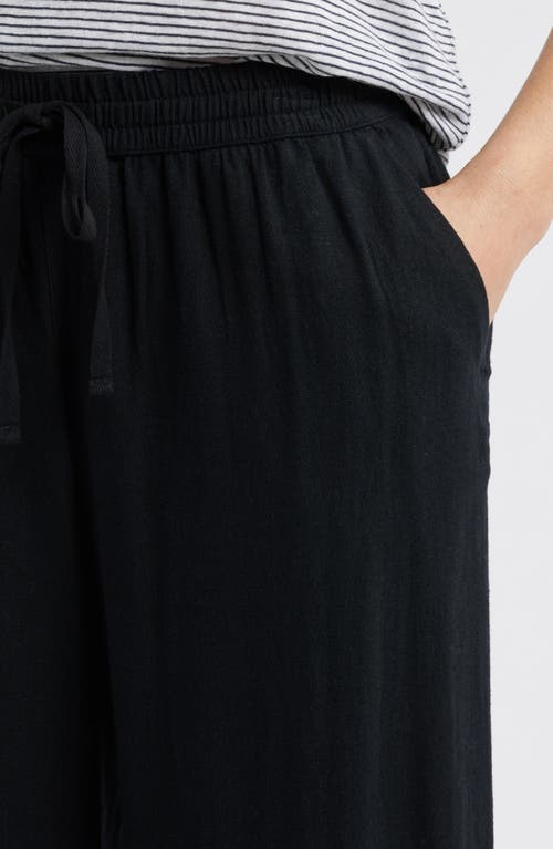 CASLONR CASLON(R) DRAWSTRING WIDE LEG LINEN BLEND PANTS 