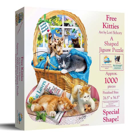 Free Kitties 1000 piece Jigsaw Puzzle for Adults Special Shape