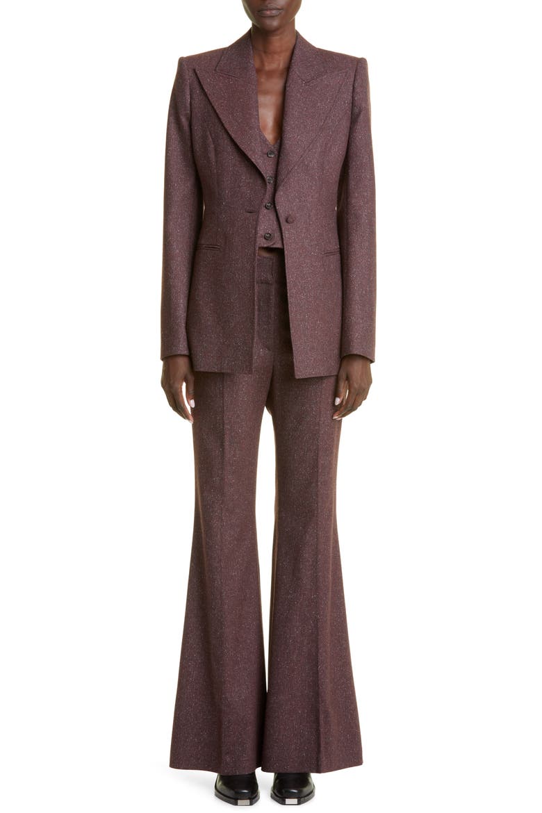 Women's Zelos Strech Wool & Silk Tweed Vest (Nordstrom Exclusive), Alternate, color, PRUNE/ MULTI