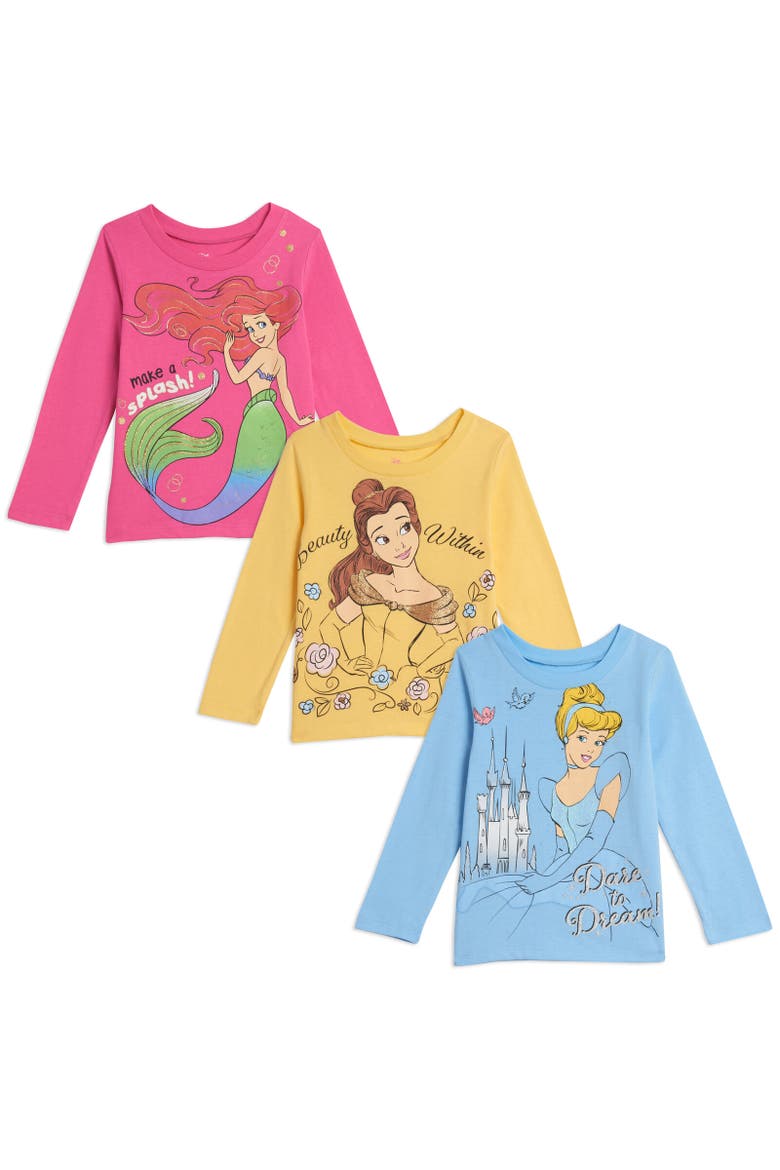 Princess 2-Pack Long Sleeve T-Shirts, Main, color, Multicolor