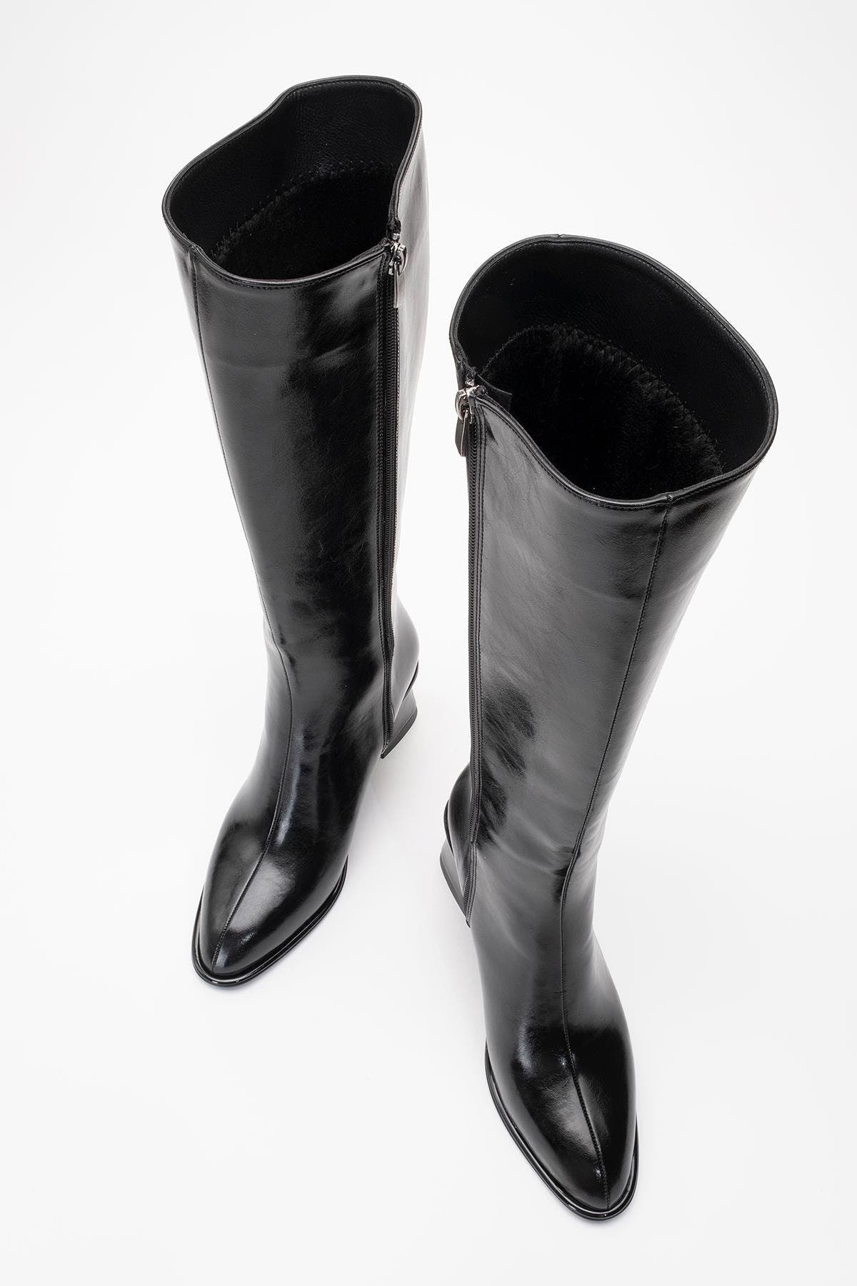 Paradis Block Heel Knee High Boot, Alternate, color, Black Faux Leather