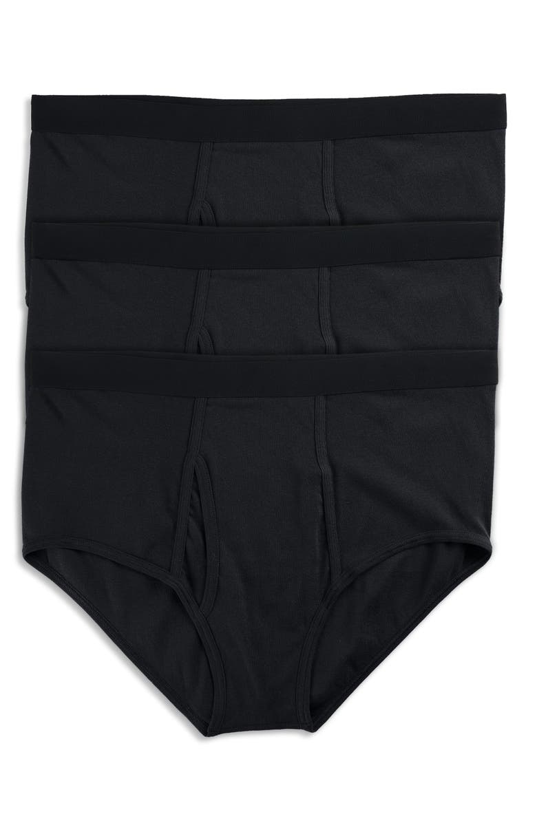 Harbor Bay by DXL Big & Tall 3-pk Color Briefs, Main, color, Black