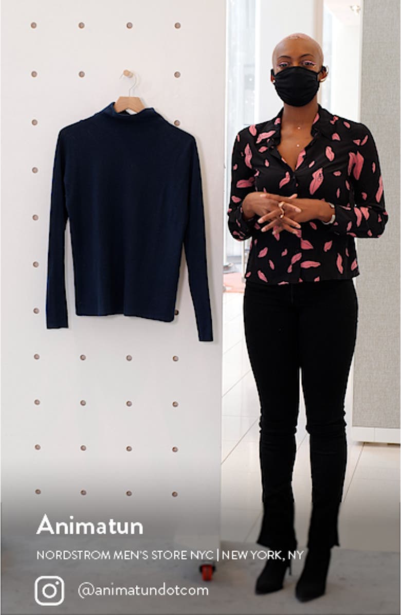 Trimless Wool & Cashmere Mock Neck Sweater, sales video thumbnail