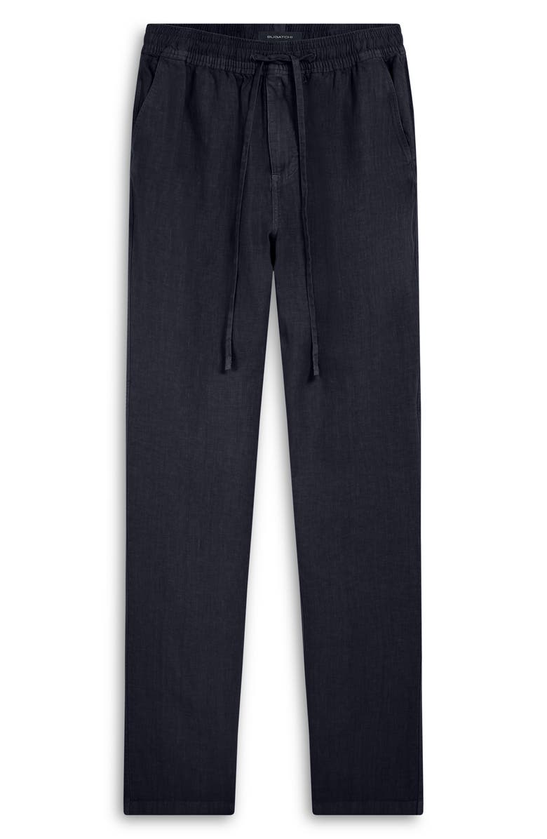 Bugatchi Linen Drawstring Pants, Main, color, Navy