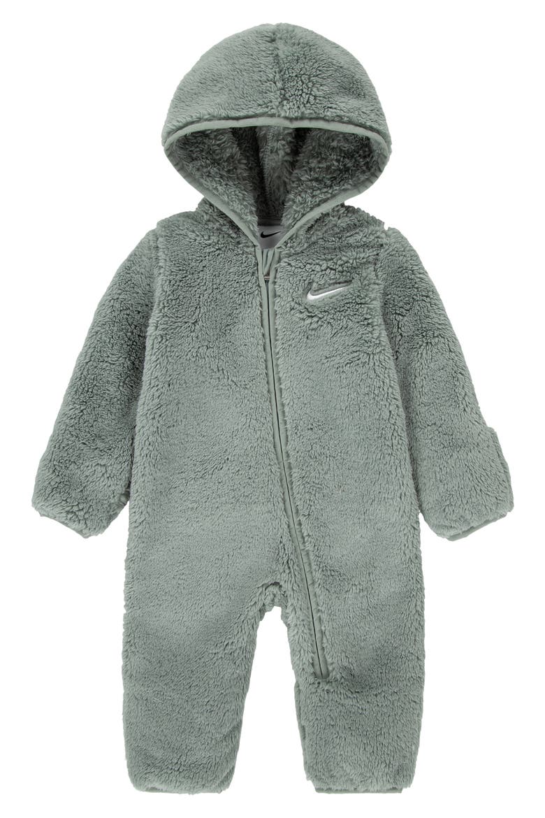 High Pile Fleece Convertible Coverall, Main, color, MICA GREEN