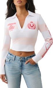 True Religion Logo Embroidered Long Sleeve Baby Polo