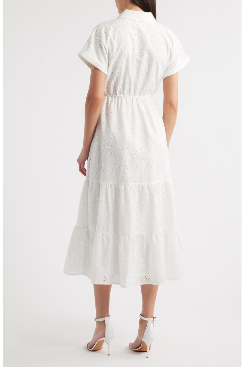 Eyelet Maxi Shirtdress, Alternate, color, WHITE