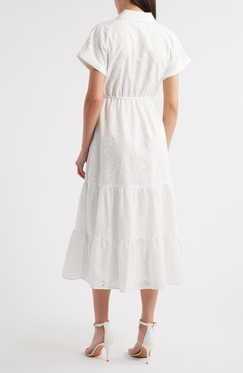 Sam Edelman Eyelet Maxi Shirtdress, Alternate, color, White