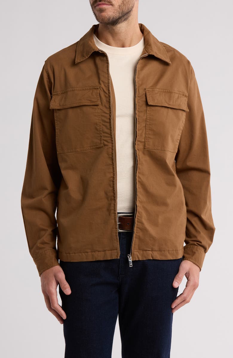 DENIM AND FLOWER Twill Zip Shirt Jacket, Main, color,