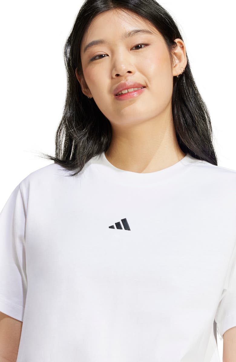 adidas Essentials Embroidered Logo Cotton T-Shirt, Alternate, color, White/ Black