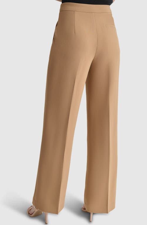 Dkny Double Weave Wide Leg Pants In Truffle