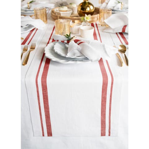 Linen Table Runner - French Stripe
