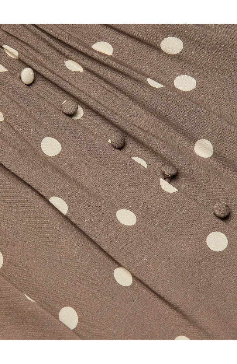 L'AGENCE Rosette Dot Sleeveless Maxi Dress, Alternate, color, Cardamom/ Ecru Polka Dot