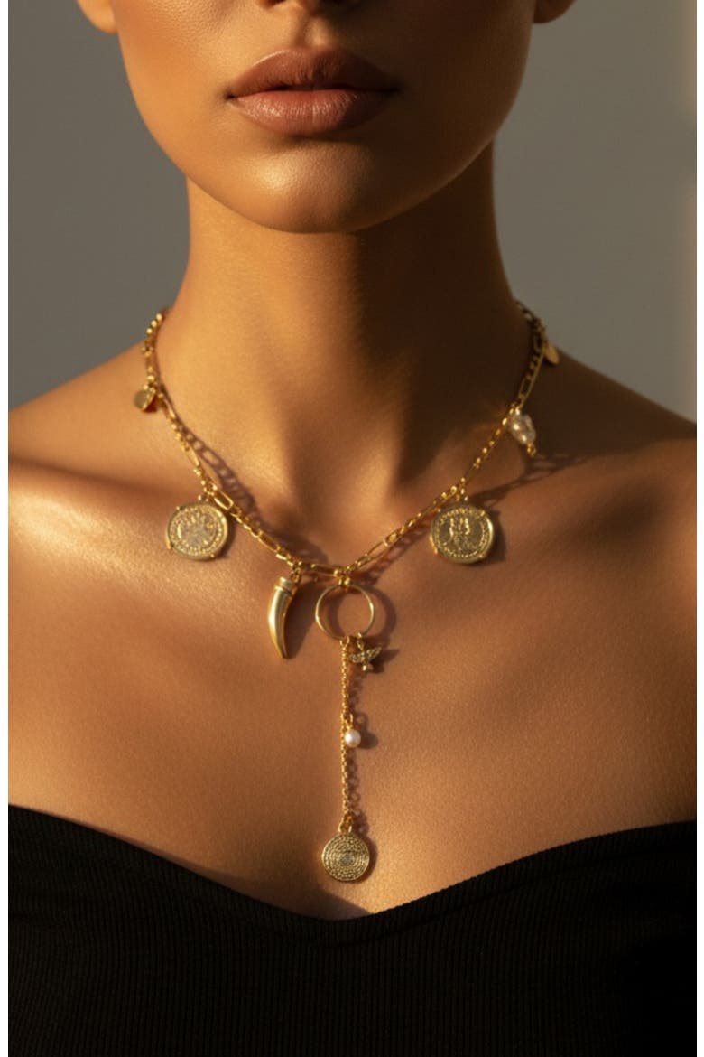 x SHARINA Charmed Y Necklace, Alternate, color, GOLD