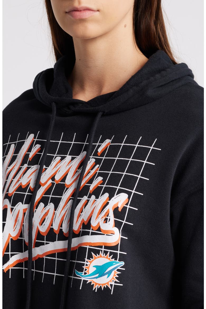 Women's WEAR by Erin Andrews Black Miami Dolphins Domestic Cropped Pullover Hoodie, Alternate, color, Black