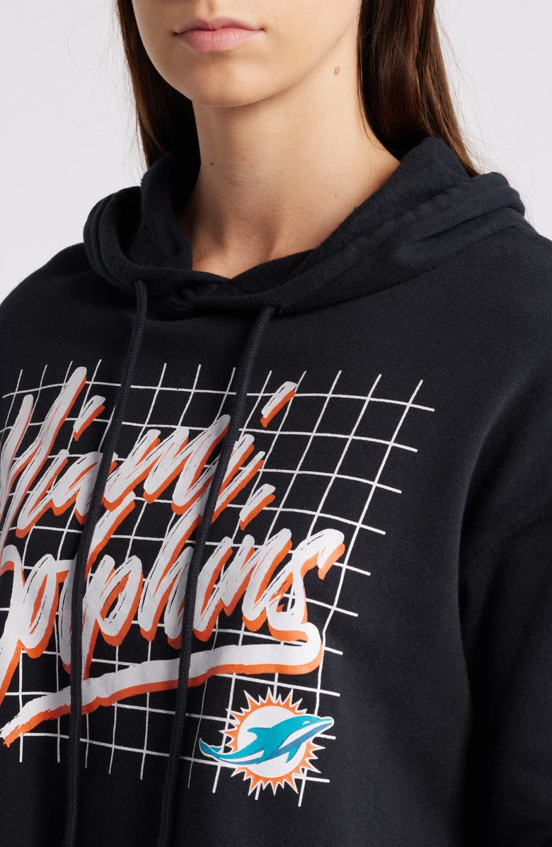 WEAR by Erin Andrews Women's WEAR by Erin Andrews Black Miami Dolphins Domestic Cropped Pullover Hoodie, Alternate, color, Black