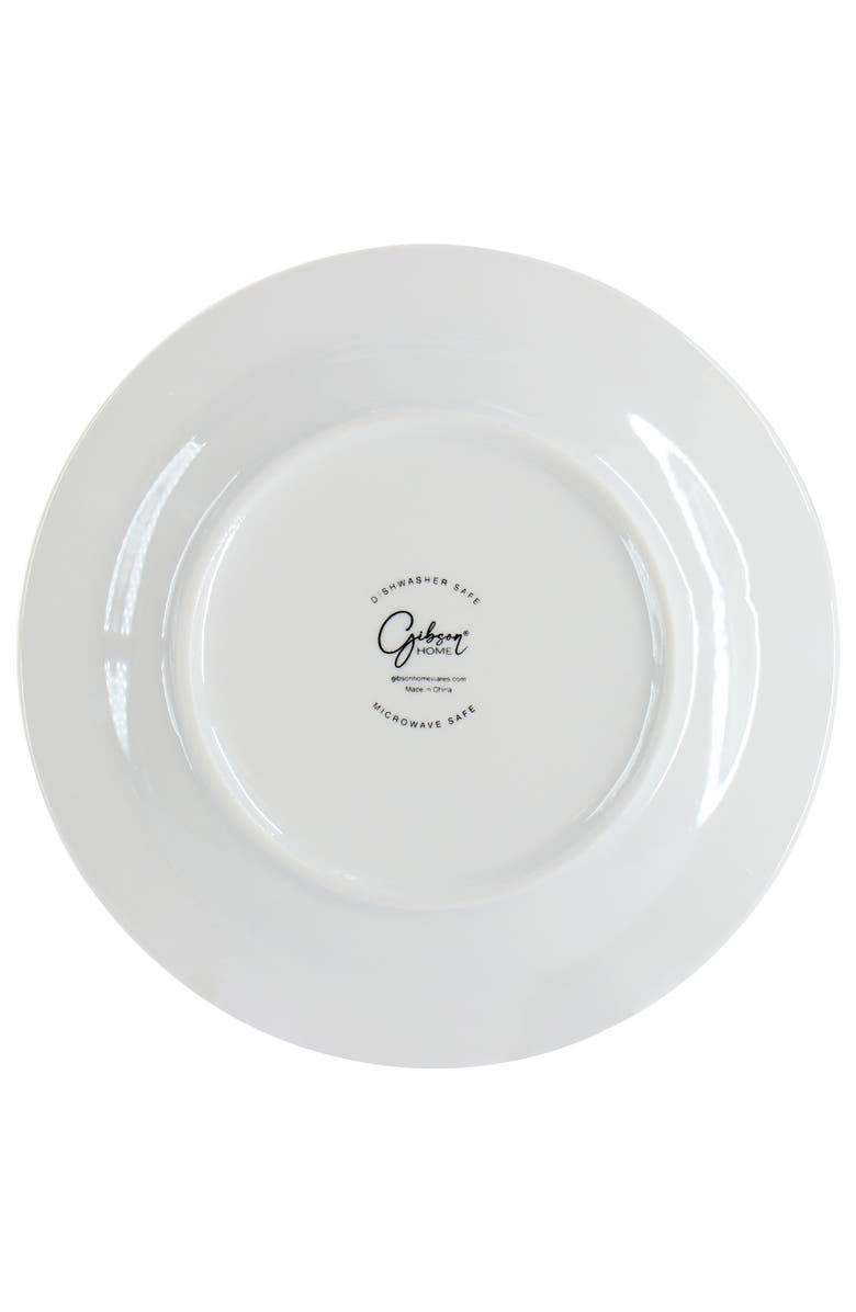 Gibson Home Everyday Embossed 12 Piece Round Ceramic Dinnerware Set, Alternate, color, White