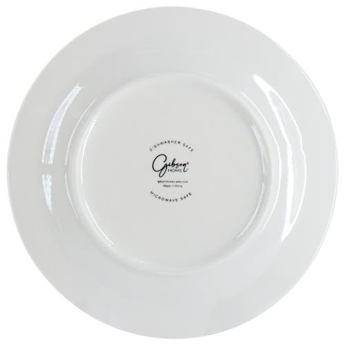 Gibson Home Everyday Embossed 12 Piece Round Ceramic Dinnerware Set In White