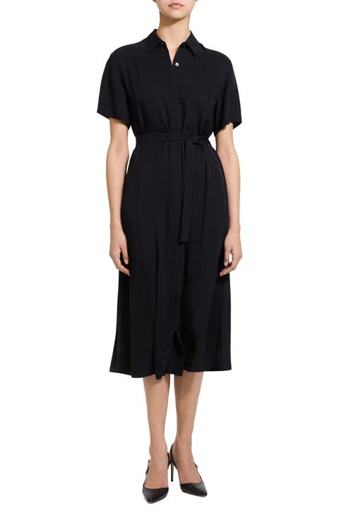 Belted A-Line Shirtdress