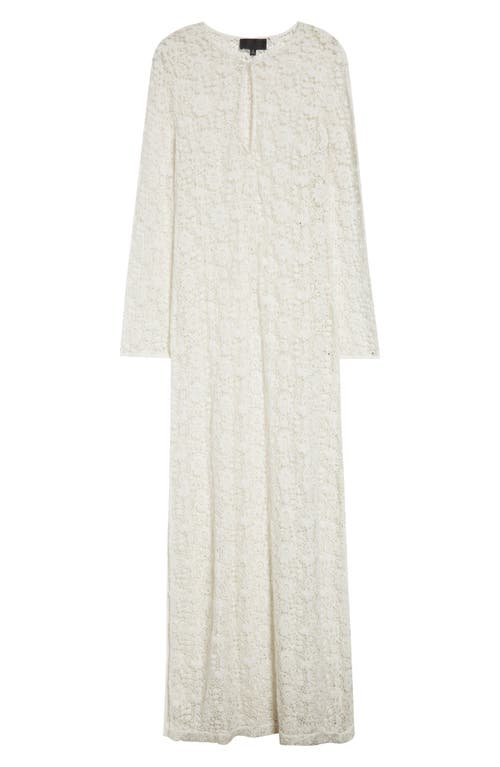 Nili Lotan Della Lace Long Sleeve Midi Dress In Ivory