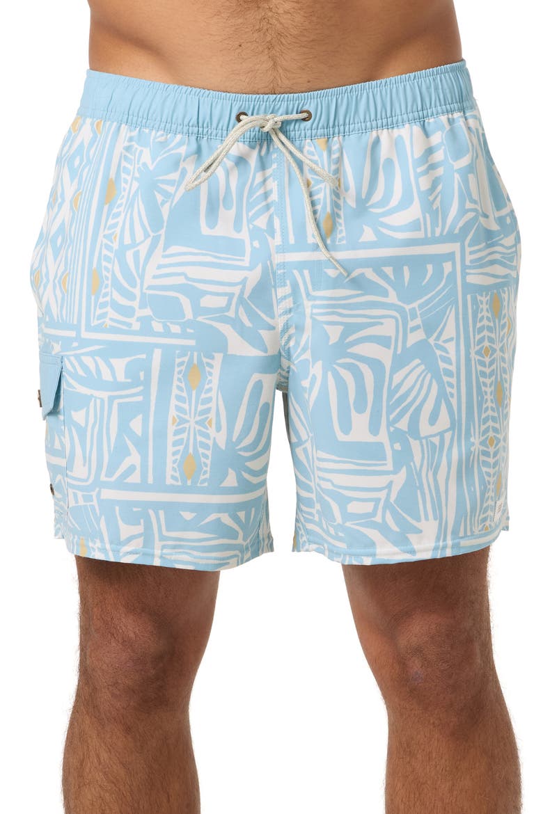 Hermosa Retro Swim Trunks, Main, color, CREAM