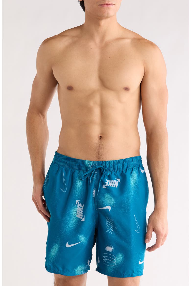 7-Inch Volley Swim Trunks, Main, color, GREEN ABYSS
