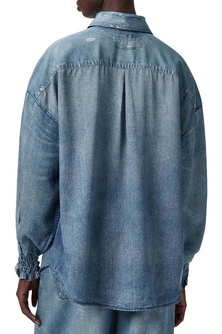 Charli Button-Up Denim Shirt, Alternate, color, ILLUSION INDIGO