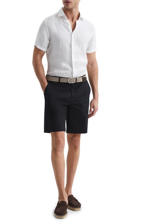 Reiss Wicket Stretch Cotton Chino Shorts In Black