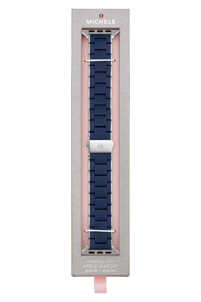 Silicone 20mm Apple Watch® Bracelet Watchband, Alternate, color, NAVY